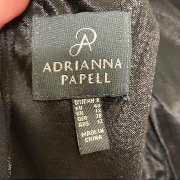 Adrianna Papell Cocktail Bodycon Dress with Mesh Detail - Size 8 - Black - Picture 7 of 9